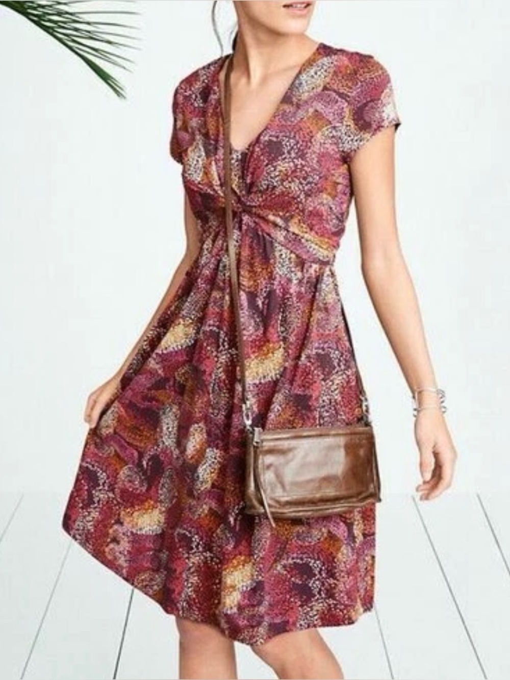Garnet Hill Garden party Jersey Knit Dress